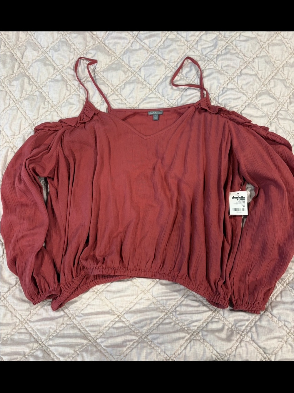 Charlotte Russe Rose-Mauve Cold-Shoulder